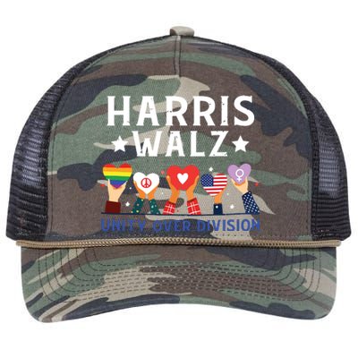 Harris Walz 2024 Unity Over Division Harris Walz 2024 Retro Rope Trucker Hat Cap