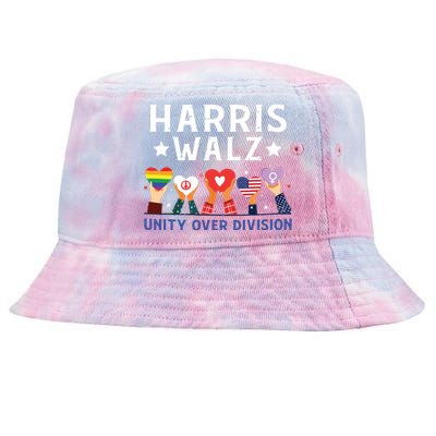 Harris Walz 2024 Unity Over Division Harris Walz 2024 Tie-Dyed Bucket Hat