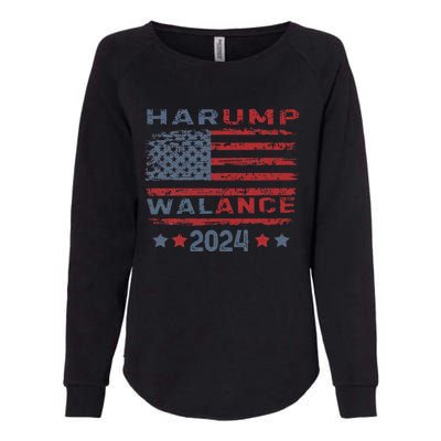 Harump Wallace 2024 Harris Trump Walz Vance Funny Womens California Wash Sweatshirt