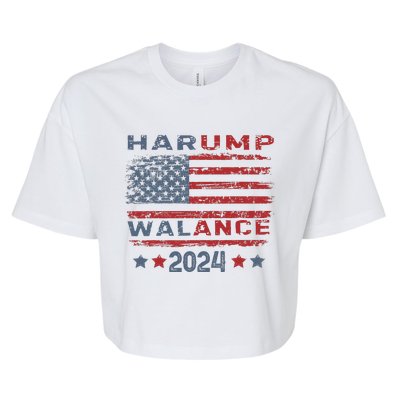 Harump Wallace 2024 Harris Trump Walz Vance Funny Bella+Canvas Jersey Crop Tee