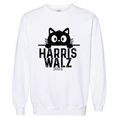 Harris Waltz 2024 Funny Cat Garment-Dyed Sweatshirt