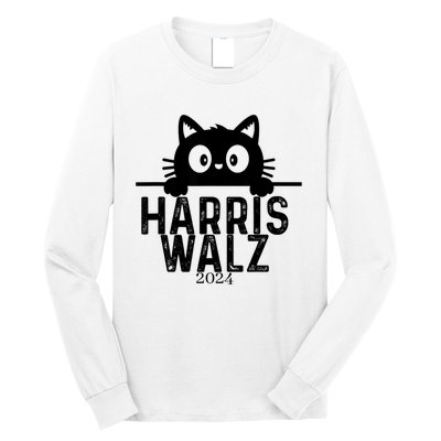 Harris Waltz 2024 Funny Cat Long Sleeve Shirt