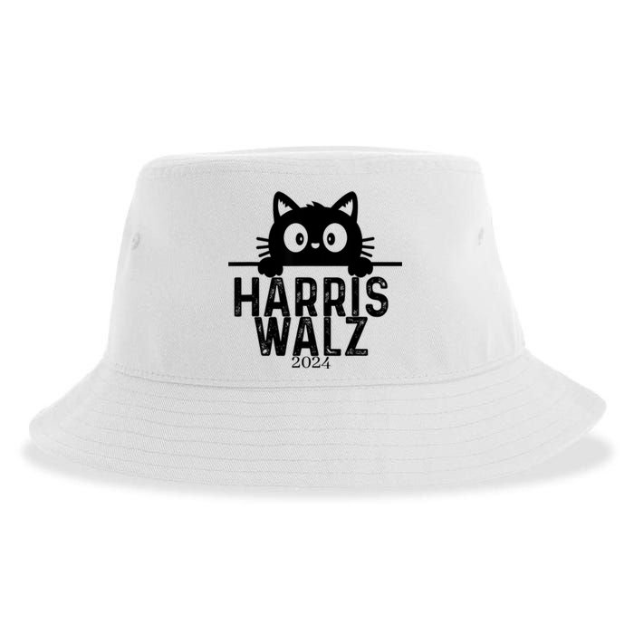 Harris Waltz 2024 Funny Cat Sustainable Bucket Hat