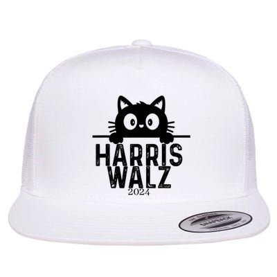 Harris Waltz 2024 Funny Cat Flat Bill Trucker Hat