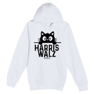 Harris Waltz 2024 Funny Cat Premium Pullover Hoodie