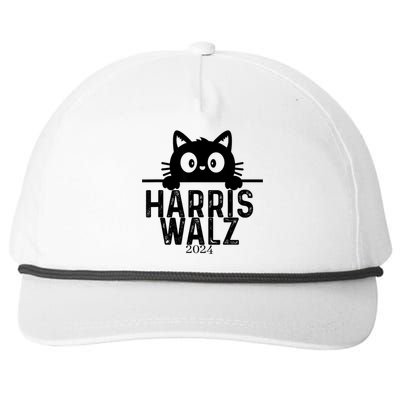 Harris Waltz 2024 Funny Cat Snapback Five-Panel Rope Hat