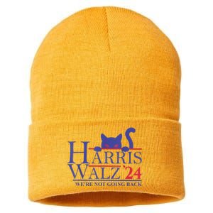 Harris Waltz 2024 Were Not Going Back Funny Cat Lady Sustainable Knit Beanie