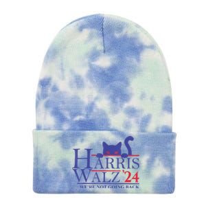 Harris Waltz 2024 Were Not Going Back Funny Cat Lady Tie Dye 12in Knit Beanie