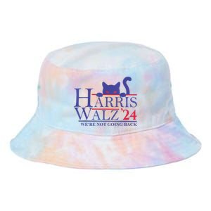 Harris Waltz 2024 Were Not Going Back Funny Cat Lady Tie Dye Newport Bucket Hat