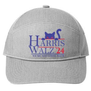 Harris Waltz 2024 Were Not Going Back Funny Cat Lady 7-Panel Snapback Hat