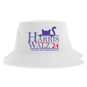 Harris Waltz 2024 Were Not Going Back Funny Cat Lady Sustainable Bucket Hat