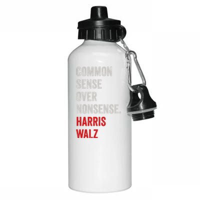 Harris Walz 2024 Common Sense Over Nonsense Aluminum Water Bottle 