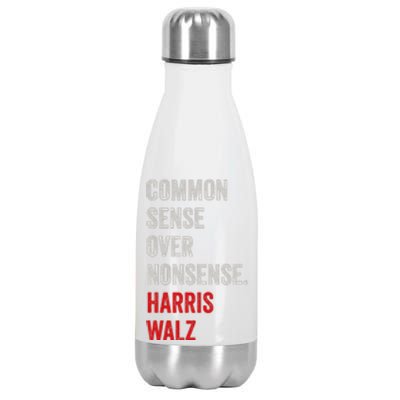 Harris Walz 2024 Common Sense Over Nonsense Stainless Steel Insulated Water Bottle