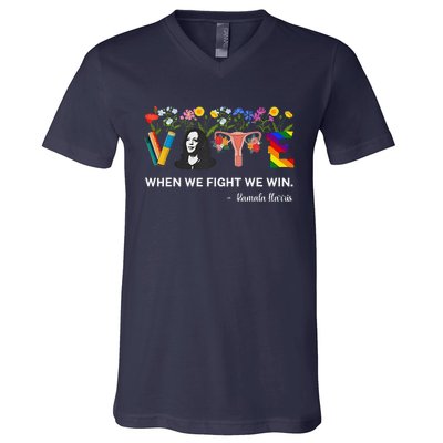 Harris Waltz 2024 When We Fight We Win Kamala Harris 2024 V-Neck T-Shirt