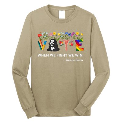 Harris Waltz 2024 When We Fight We Win Kamala Harris 2024 Long Sleeve Shirt