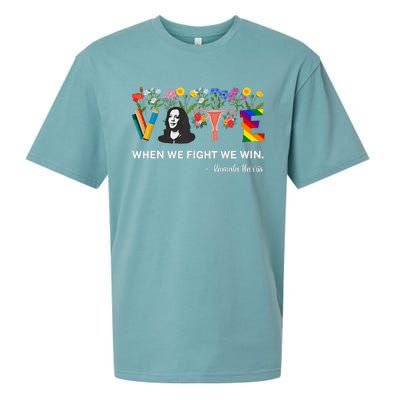 Harris Waltz 2024 When We Fight We Win Kamala Harris 2024 Sueded Cloud Jersey T-Shirt