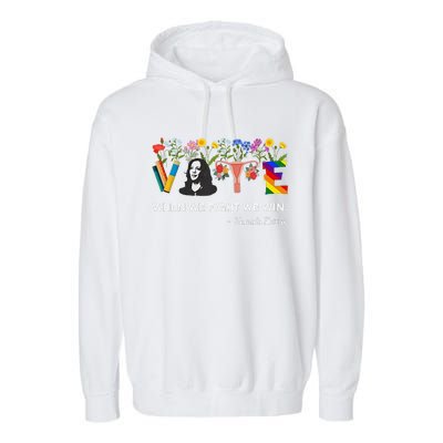 Harris Waltz 2024 When We Fight We Win Kamala Harris 2024 Garment-Dyed Fleece Hoodie