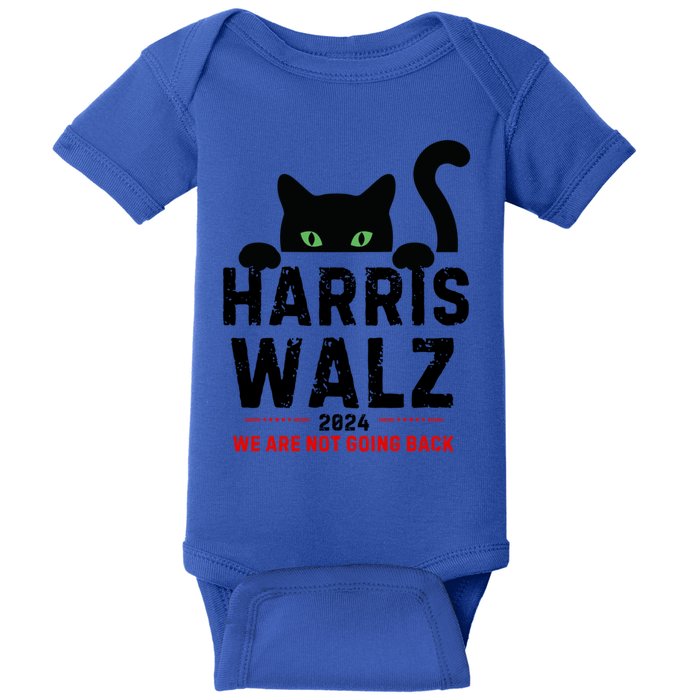 Harris Waltz 2024 Election Funny Cat Kamala Harris Tim Walz Meaningful Gift Baby Bodysuit