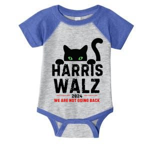 Harris Waltz 2024 Election Funny Cat Kamala Harris Tim Walz Meaningful Gift Infant Baby Jersey Bodysuit