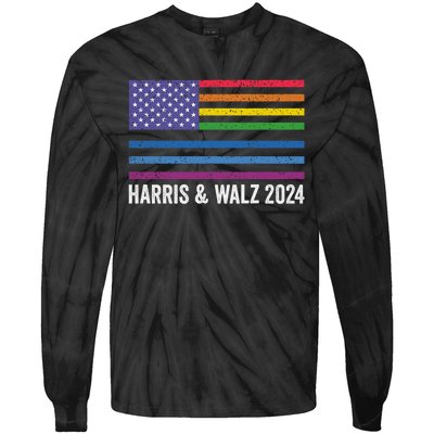 Harris Waltz 2024 Election Kamala Harris Tim Waltz 2024 Tie-Dye Long Sleeve Shirt