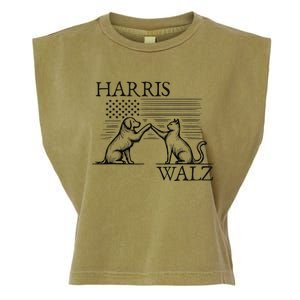 Harris Walz 2024 President American Flag Kamala Harris Waltz Gift Garment-Dyed Women's Muscle Tee