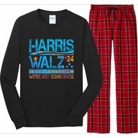 Harris Waltz 2024 Election Kamala Harris Tim Waltz 2024 Vintage Design Long Sleeve Pajama Set