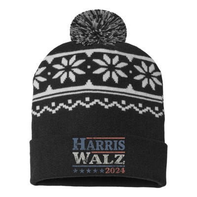 Harris Walz 2024 Election Kamala Harris Tim Waltz 2024 USA-Made Snowflake Beanie