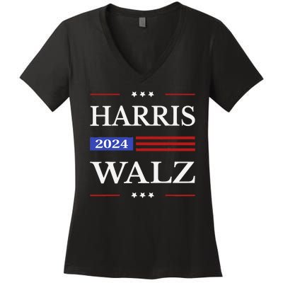 Harris Walz 2024 Kamala Harris 2024 Tim Walz 2024 Usa Fla Women's V-Neck T-Shirt