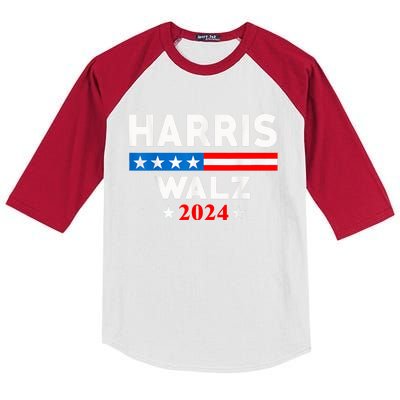 Harris Waltz 2024 Election Kamala Harris Tim Waltz 2024 Kids Colorblock Raglan Jersey