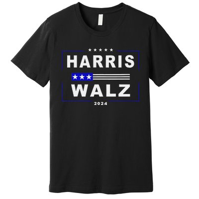 Harris Waltz 2024 President Election Kamala Harris Tim Waltz Premium T-Shirt