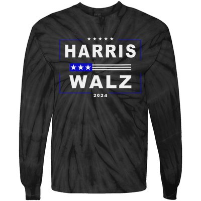 Harris Waltz 2024 President Election Kamala Harris Tim Waltz Tie-Dye Long Sleeve Shirt