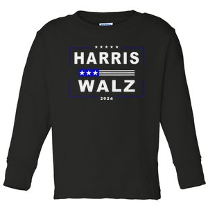 Harris Waltz 2024 President Election Kamala Harris Tim Waltz Toddler Long Sleeve Shirt