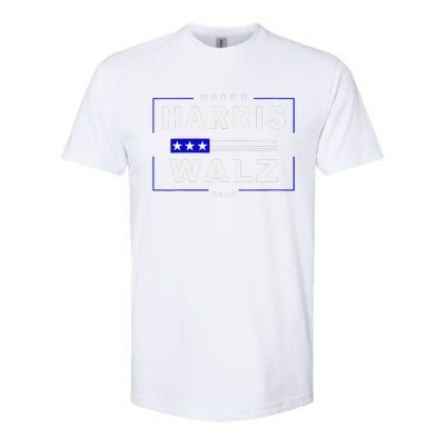 Harris Waltz 2024 President Election Kamala Harris Tim Waltz Softstyle CVC T-Shirt