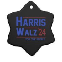 Harris Walz 2024 Kamala Harris 2024 Tim Walz 2024 Usa Fla Ceramic Star Ornament