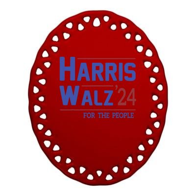 Harris Walz 2024 Kamala Harris 2024 Tim Walz 2024 Usa Fla Ceramic Oval Ornament