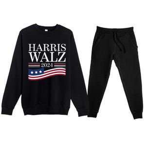 Harris Waltz 2024 Election Funny Kamala Harris Tim Walz 2024 Premium Crewneck Sweatsuit Set