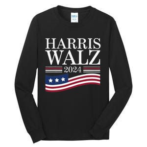 Harris Waltz 2024 Election Funny Kamala Harris Tim Walz 2024 Tall Long Sleeve T-Shirt