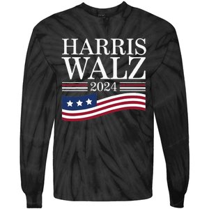 Harris Waltz 2024 Election Funny Kamala Harris Tim Walz 2024 Tie-Dye Long Sleeve Shirt