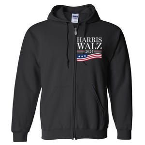 Harris Waltz 2024 Election Funny Kamala Harris Tim Walz 2024 Full Zip Hoodie