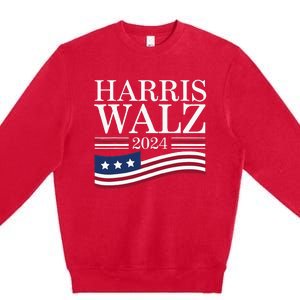 Harris Waltz 2024 Election Funny Kamala Harris Tim Walz 2024 Premium Crewneck Sweatshirt