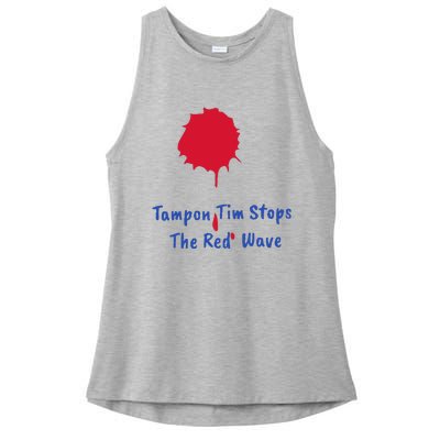 Harris Walz 2024 Tampon Tim Stops The Red Wave Election Ladies PosiCharge Tri-Blend Wicking Tank