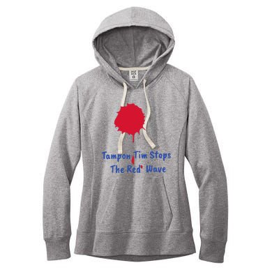 Harris Walz 2024 Tampon Tim Stops The Red Wave Election Women's Fleece Hoodie