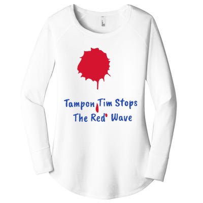 Harris Walz 2024 Tampon Tim Stops The Red Wave Election Women's Perfect Tri Tunic Long Sleeve Shirt