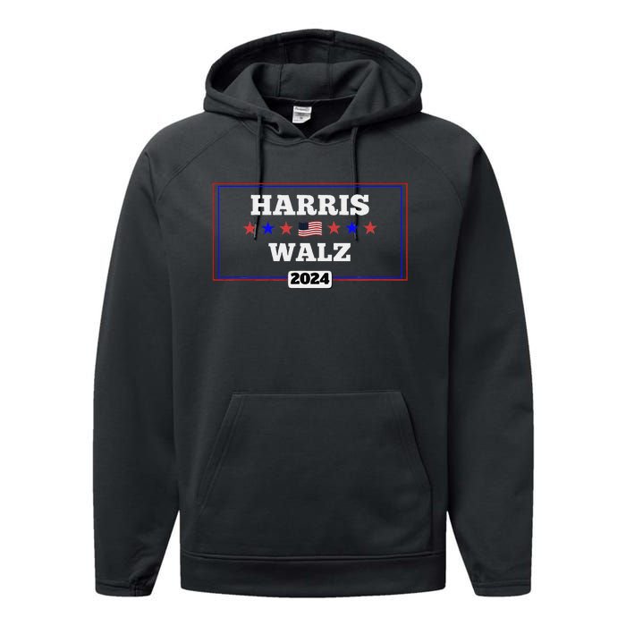 Harris Waltz 2024 Election Kamala Harris Tim Waltz President Performance Fleece Hoodie