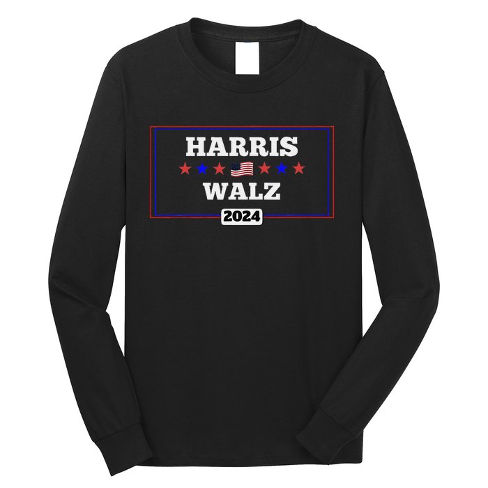 Harris Waltz 2024 Election Kamala Harris Tim Waltz President Long Sleeve Shirt