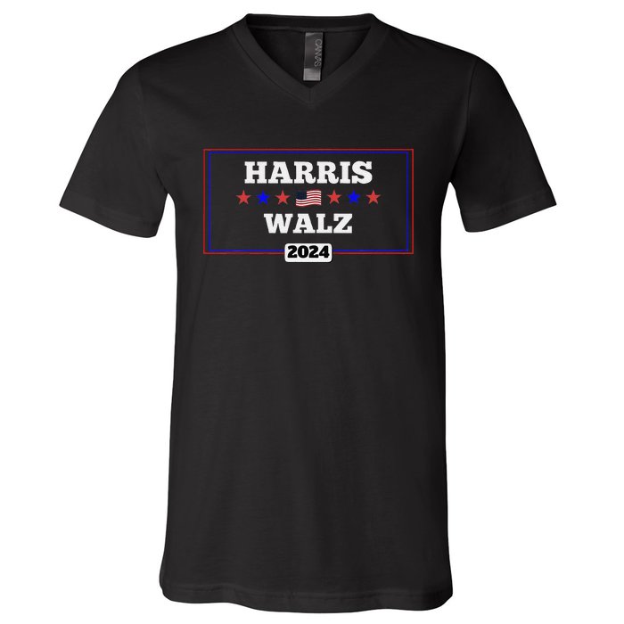 Harris Waltz 2024 Election Kamala Harris Tim Waltz President V-Neck T-Shirt