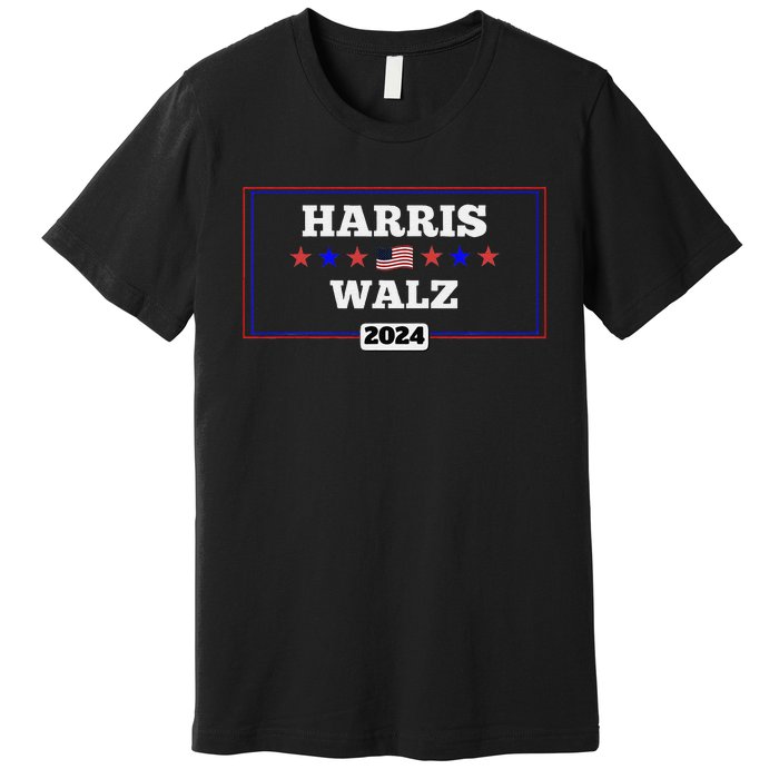 Harris Waltz 2024 Election Kamala Harris Tim Waltz President Premium T-Shirt