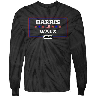 Harris Waltz 2024 Election Kamala Harris Tim Waltz President Tie-Dye Long Sleeve Shirt