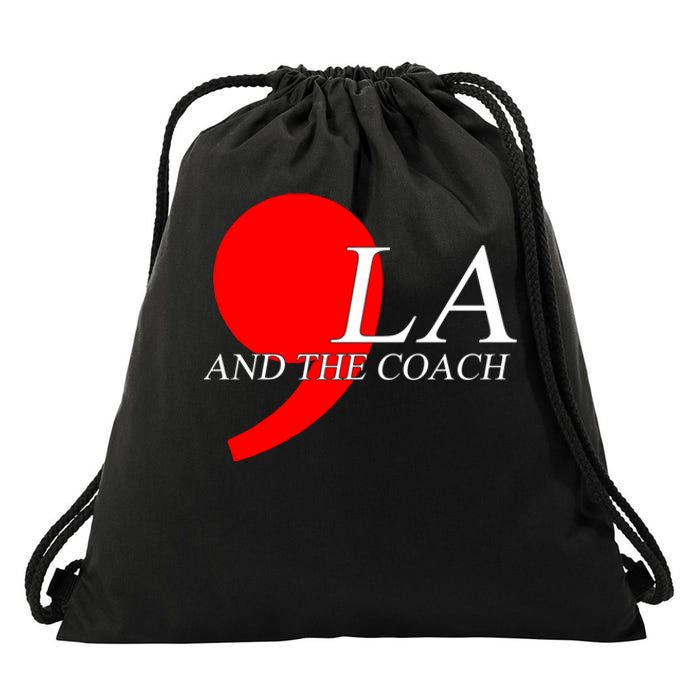 Harris Walz 2024 Comma La And The Coach Drawstring Bag