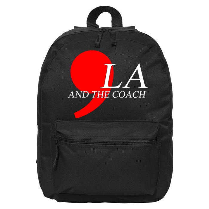 Harris Walz 2024 Comma La And The Coach 16 in Basic Backpack